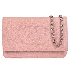 Chanel Pink Calfskin Timeless WOC Wallet On Chain 195720
